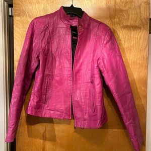 Pink leather jacket